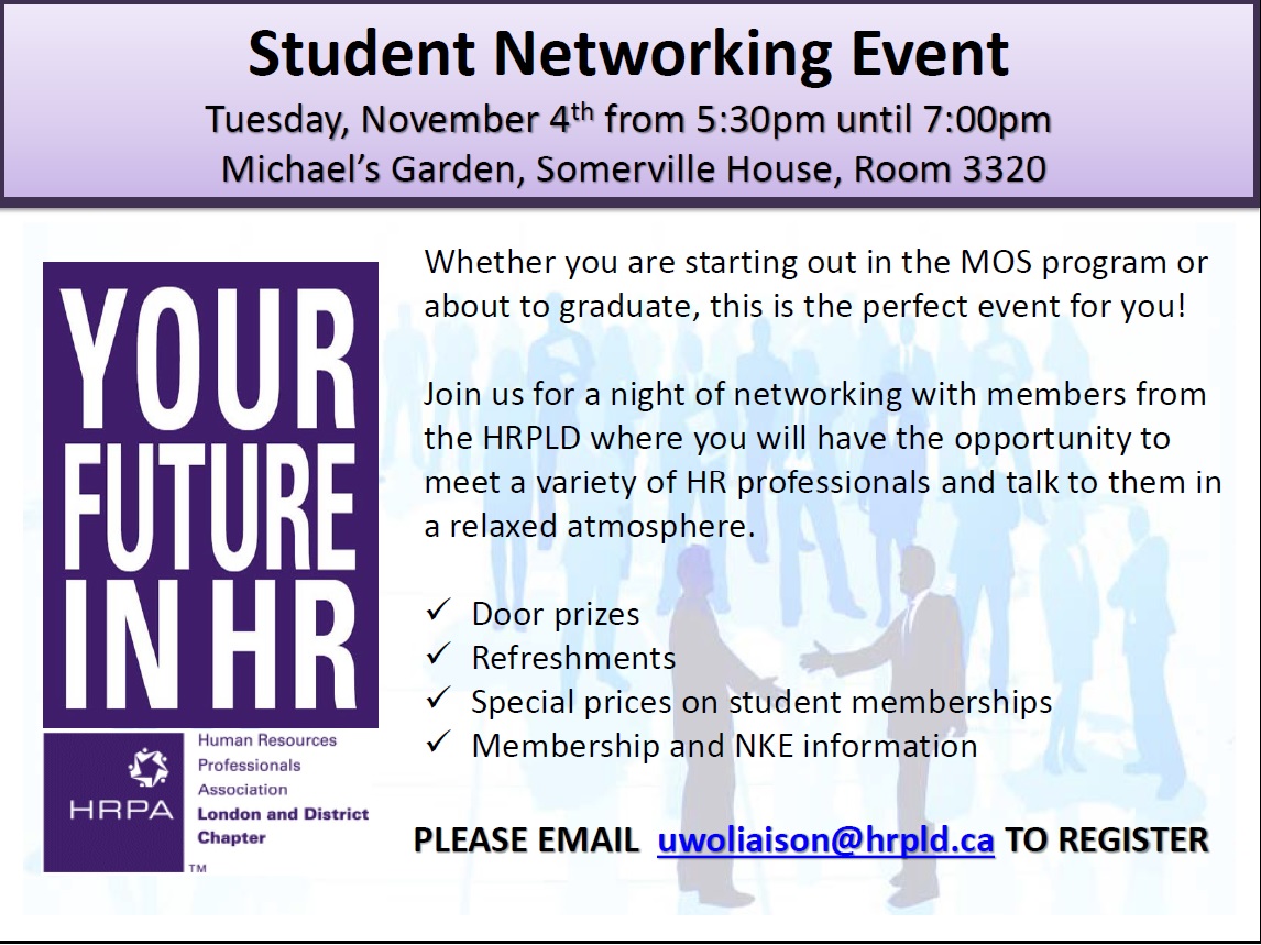 Student Networking Event for HRPA