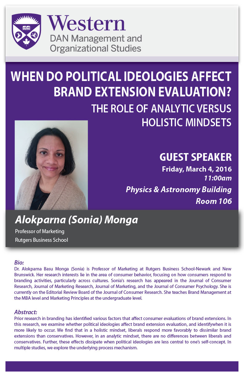 Sonia Monga Guest Speaker Poster