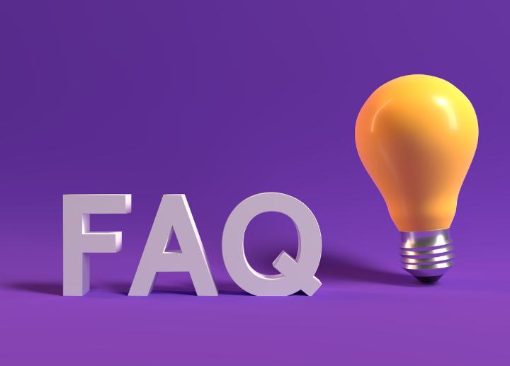 FAQ with lightbulb