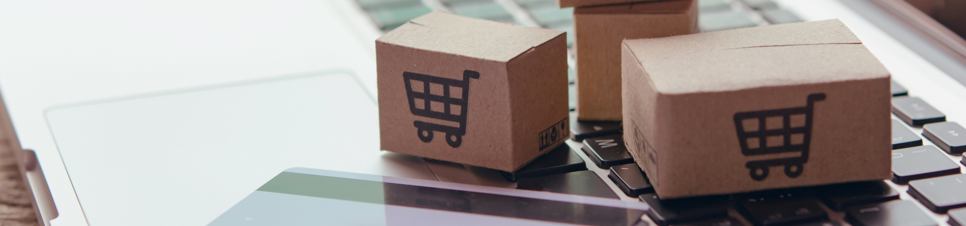 shipping boxes and credit card