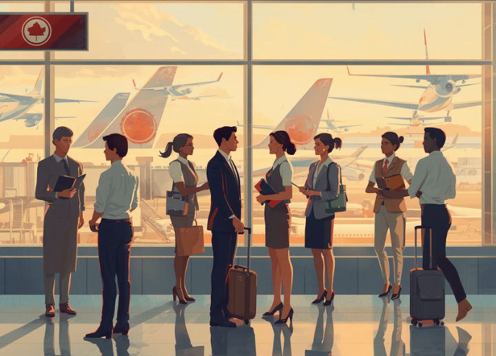 Airport terminal with staff