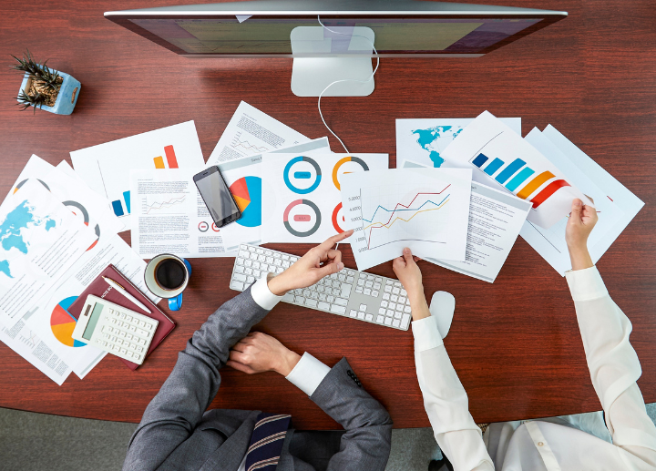 finance sheets and graphs